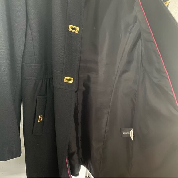 NWOT DKNY Turn Lock Babydoll Wool Coat-Black - Picture 6 of 7